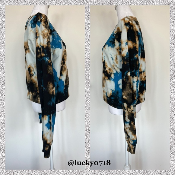 Cotton Citizen EUC Milan Crew Mock Neck Sweatshirt in Electric Current Sz S - Picture 3 of 7